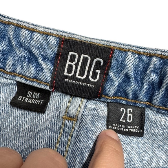 Urban Outfitters BDG Slim Straight Distressed Patchwork Denim Jeans Womens 26 - Picture 5 of 11